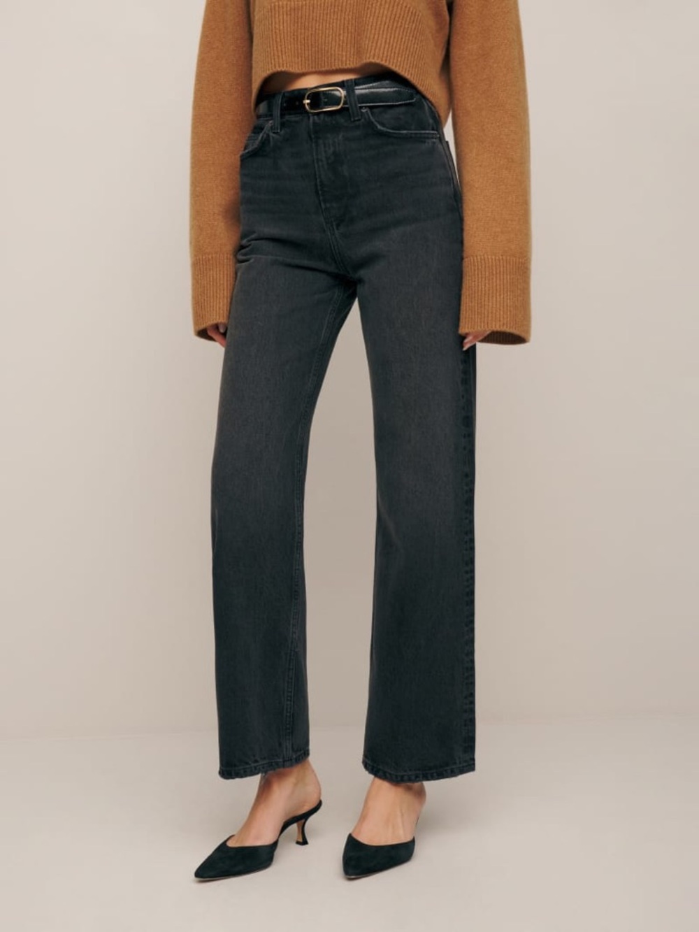 Reformation Wilder High Rise Wide Leg Cropped Jean